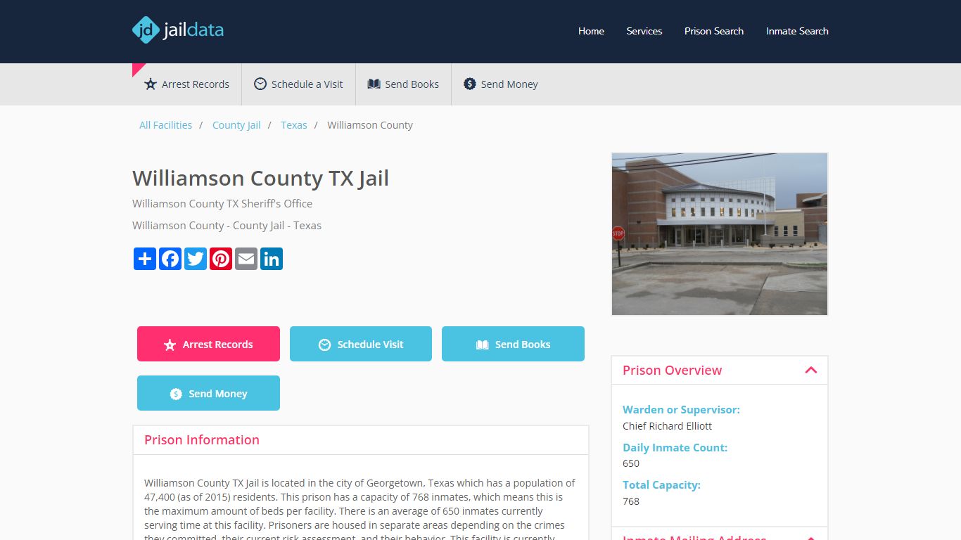 Williamson County TX Jail Inmate Search and Prisoner Info - Georgetown, TX